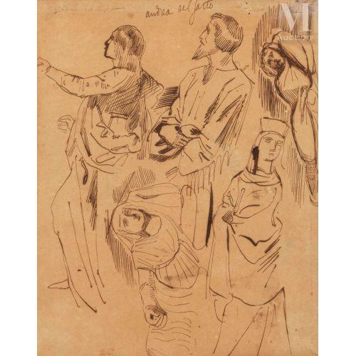 Eugene Delacroix, Andrea Del Sarto'nun Gravürlerinden Alınmış Figürlerin Çalışmaları Eugene Delacroix, Andrea Del Sarto'nun Gravürlerinden Alınmış Figürlerin Çalışmaları