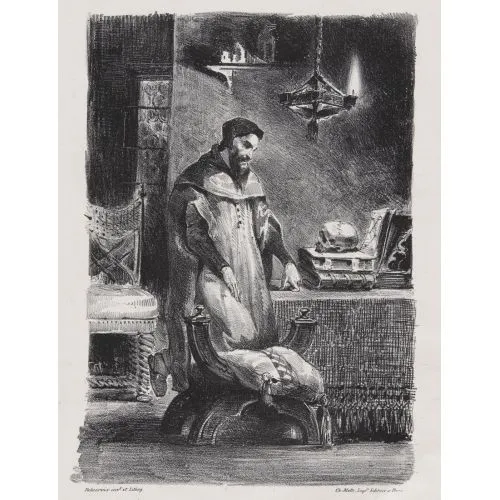 Eugène Delacroix, Faust in His Study Romance Art Movements Eugène Delacroix, Faust in His Study, Romance, can be purchased or