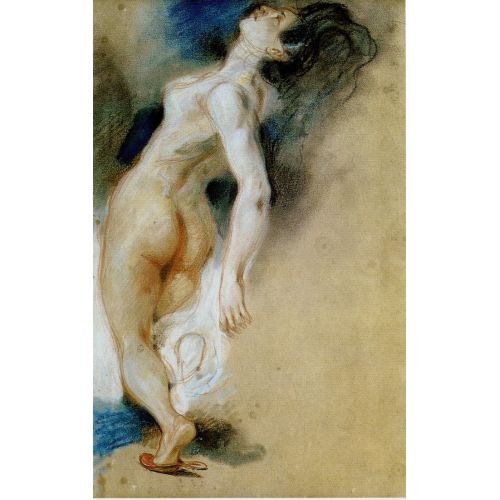 Eugene Delacroix, Female Nude Killed From Behind