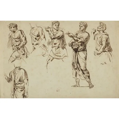 Eugene Delacroix, Figures Drapees Dapres Lantique Romance Eugène Delacroix, Figures drapées daprès lantique Romance Art Movements Eugène Delacroix, Figures drapées daprès