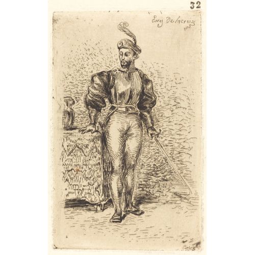 Eugene Delacroix, A Man In Army Dress Eugene Delacroix, A Man In Army Dress