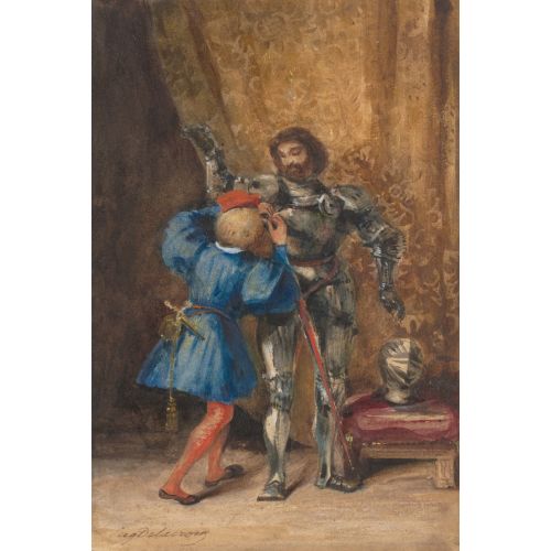 Eugène Delacroix, Goetz von Berlichingen Being Dressed in Armor by His Page George Romance Art Movements Eugène Delacroix