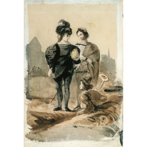 Eugene Delacroix, Mezarlıkta 2 Hamlet Ve Horatio