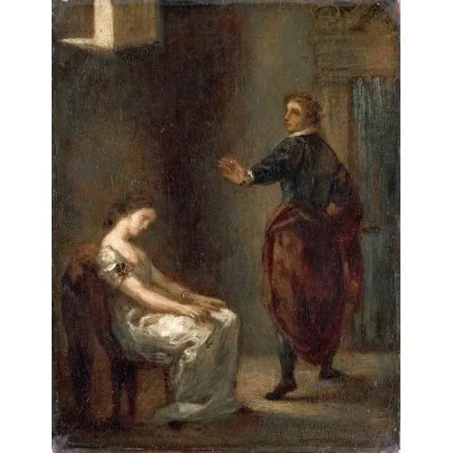 Eugène Delacroix, Hamlet ve Ophelia Romantizm Sanat Akımları Eugène Delacroix, Hamlet ve Ophelia, Romantizm, adlı tabloyu