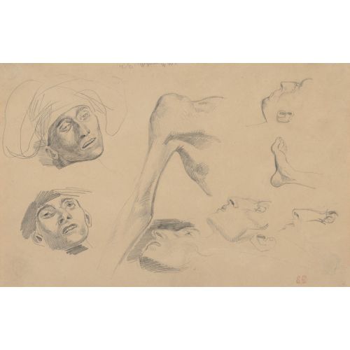 Eugene Delacroix, Head, Shoulder And Foot Studies For Scenes From The Chios Massacres Romance Eugène Delacroix, Head, Shoulder and Foot Studies for Scenes from the Chios Massacres Romance Art Movements Eugène Delacroix
