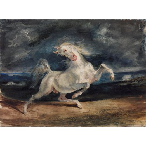 Eugene Delacroix, Horse Frightened By A Thunderstorm