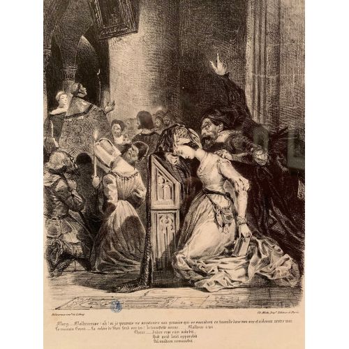 Eugene Delacroix, Illustrations For Faust Marguerite At Church