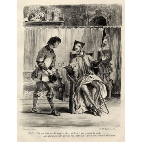 Eugene Delacroix, Illustrations For Faust Mephistopheles And Faust Flee After The Duel
