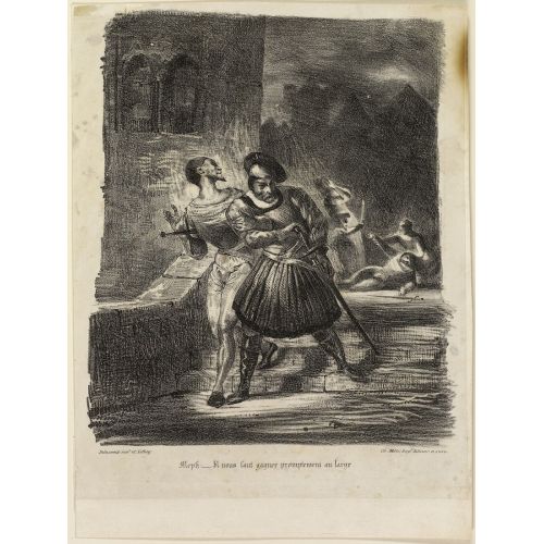Eugene Delacroix, Öğrencilerin Tavernasında Faust Mephistopheles İllüstrasyonları