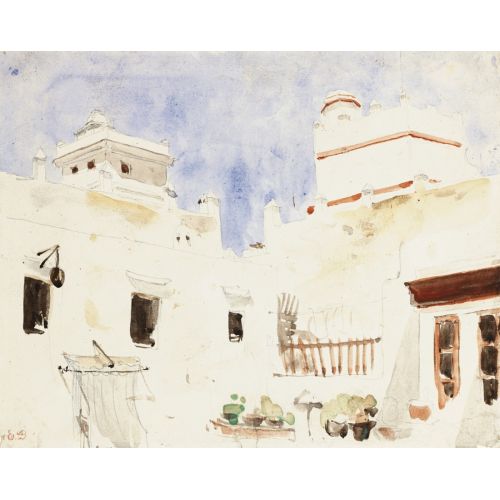 Eugene Delacroix, Interieur De Cour Au Maroc
