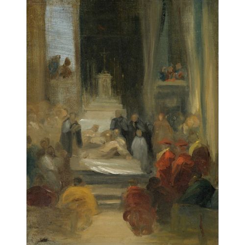 Eugene Delacroix, Interior Of A Church Ordination Of Carmelites