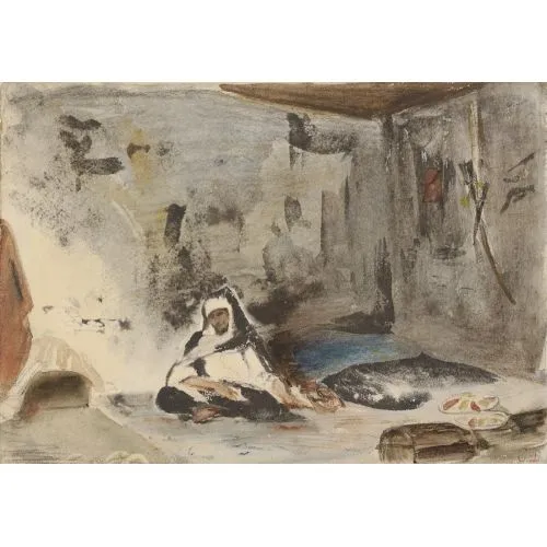 Eugène Delacroix, A Moroccan in an interior Romance Art Movements Eugène Delacroix, A Moroccan in an interior, Romance, can be