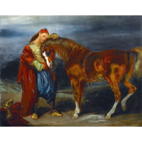 Eugene Delacroix, Jeune Turc Caressant Son Cheval