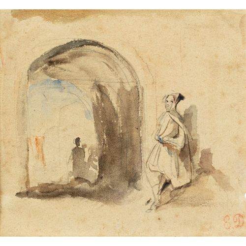 Eugene Delacroix, A Moroccan Street Eugene Delacroix, A Moroccan Street