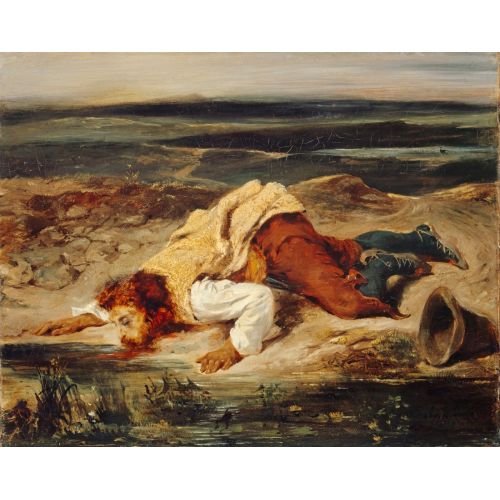 Eugene Delacroix, Ölmekte Olan Bir Haydut Susuzluğunu Gideriyor