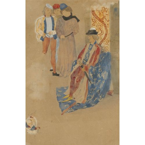 Eugene Delacroix, L'audience D'un Prince D'apres Une Enluminure