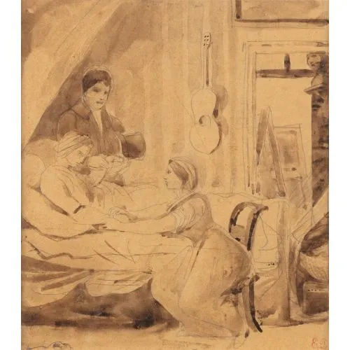 Eugène Delacroix, Doktor Ziyareti Romantizm Sanat Akımları Eugène Delacroix, Doktor Ziyareti, Romantizm, adlı tabloyu