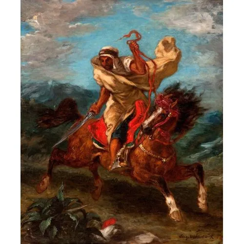 Eugene Delacroix, An Arab Horseman At The Gallop Romance Eugène Delacroix, An Arab Horseman at the Gallop Romance Art Movements Eugène Delacroix, An Arab Horseman at the Gallop