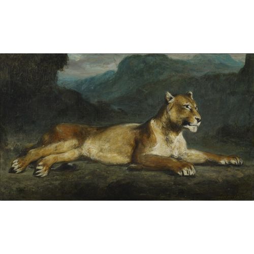 Eugene Delacroix, Uzanmış Dişi Aslan