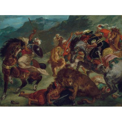 Eugene Delacroix, 1858 Aslan Avı Eugene Delacroix, 1858 Aslan Avı