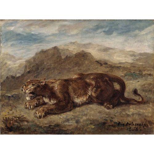 Eugene Delacroix, Sıçramaya Hazır Dişi Aslan Eugene Delacroix, Sıçramaya Hazır Dişi Aslan