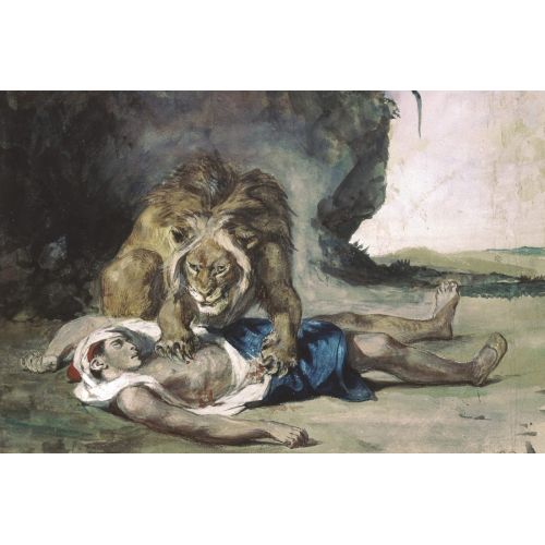 Eugene Delacroix, Lion Rending Apart A Corpse