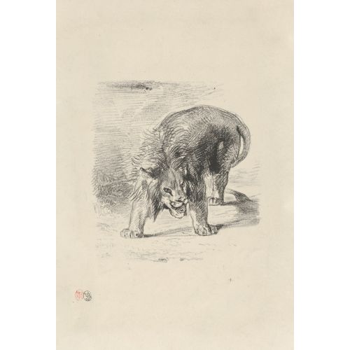Eugene Delacroix, Lion Standing