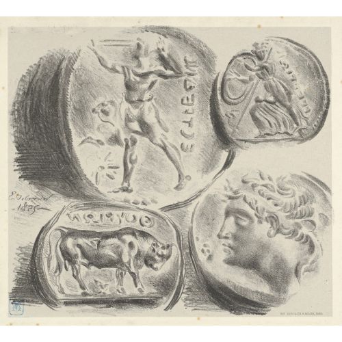 Eugene Delacroix, Lithographie Op Chine Colle