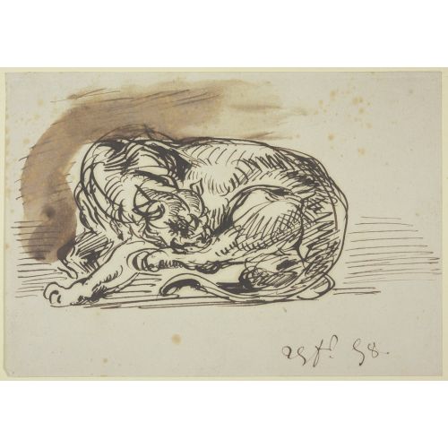 Eugene Delacroix, Sol Arka Ayağını Yalayan Dişi Aslan Eugene Delacroix, Sol Arka Ayağını Yalayan Dişi Aslan