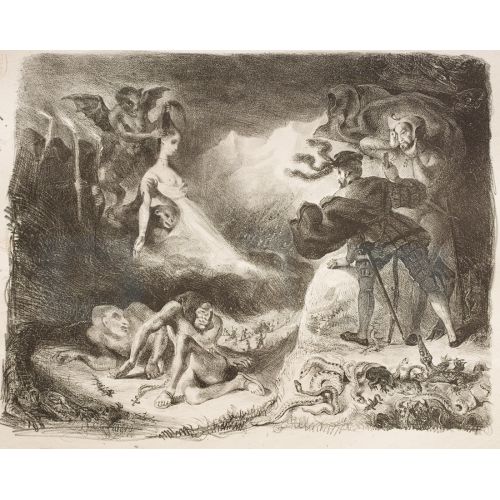 Eugene Delacroix, Margarets Ghost Appearing To Faust