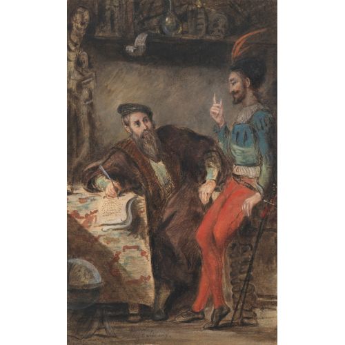 Eugene Delacroix, Mephistopheles Apparaissant A Faust