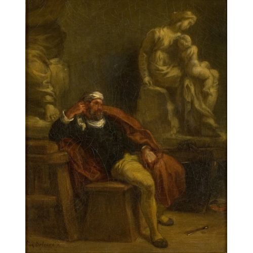 Eugene Delacroix, Michelangelo In His Studio