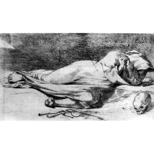 Eugene Delacroix, Monk At Prayer