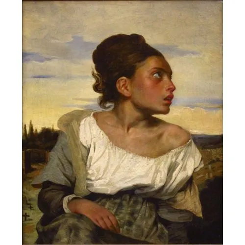 Eugène Delacroix, Orphan Girl at the Cemetery Romance Art Movements Eugène Delacroix, Orphan Girl at the Cemetery, Romance, can