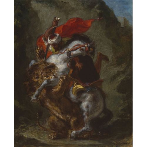 Eugene Delacroix, Bir Aslan Tarafından Saldırıya Uğrayan Arap Süvari Eugene Delacroix, Bir Aslan Tarafından Saldırıya Uğrayan Arap Süvari