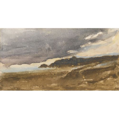 Eugene Delacroix, Paysage De Bord De Mer Ciel Orageux