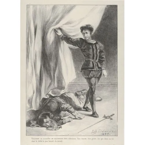 Eugène Delacroix, Polonius  Hamlet Romance Art Movements Eugène Delacroix, Polonius Hamlet, Romance, can be purchased or