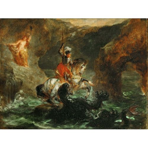 Eugene Delacroix, Saint George Fighting The Dragon Perseus Delivering Andromeda