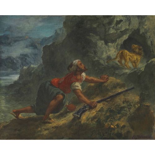 Eugene Delacroix, Bir Aslanı İzleyen Arap Eugene Delacroix, Bir Aslanı İzleyen Arap