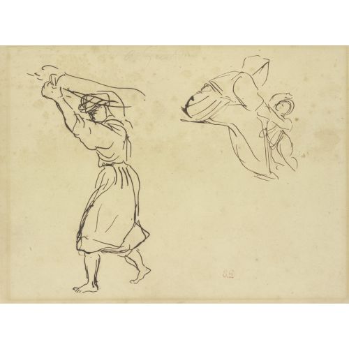 Eugene Delacroix, Studienblatt Araber Ein Tuch Schwingend; Mutter Und Kind Eugene Delacroix, Studienblatt Araber Ein Tuch Schwingend; Mutter Und Kind