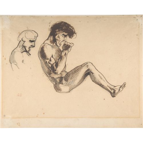 Eugene Delacroix, Studies Of A Damned Man For The Barque Of Dante Eugene Delacroix, Studies Of A Damned Man For The Barque Of Dante