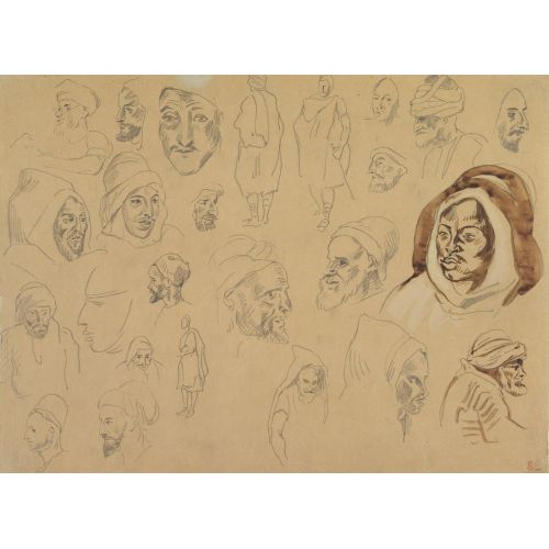 Eugene Delacroix, Studies Of Arab Heads And Figures Eugene Delacroix, Studies Of Arab Heads And Figures