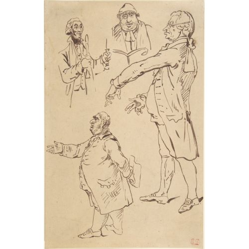 Eugene Delacroix, Studies Of Four Englishmen After James Gillray Eugene Delacroix, Studies Of Four Englishmen After James Gillray