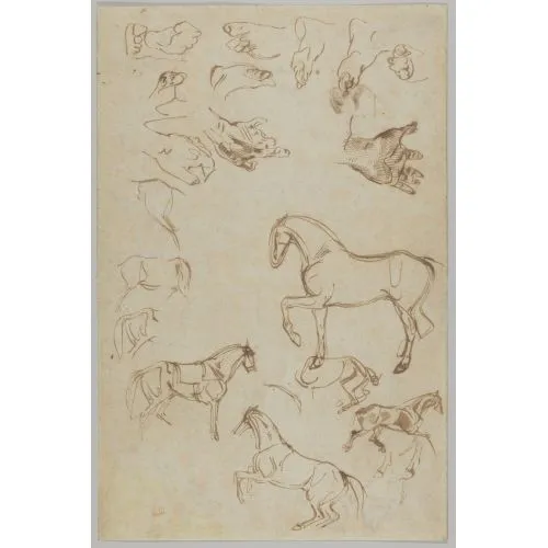 Eugene Delacroix, Studies Of Horses Hands And Feet Romance Eugène Delacroix, Studies of Horses Hands and Feet Romance Art Movements Eugène Delacroix, Studies of Horses Hands and Feet