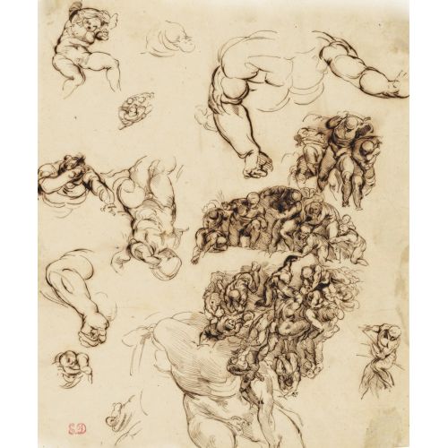 Eugene Delacroix, Studies Of Nude Figures After Michelangelo Eugene Delacroix, Studies Of Nude Figures After Michelangelo
