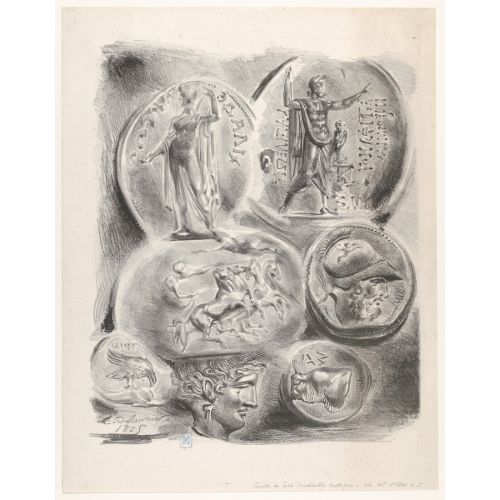 Eugene Delacroix, Yedi Yunan Sikkelerinin Çalışmaları