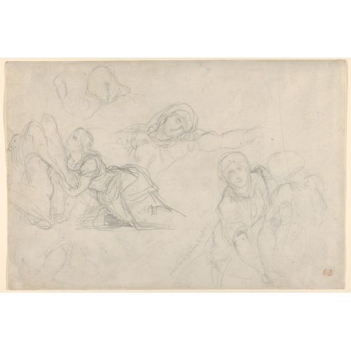 Eugene Delacroix, Studies Of The Virgin And Holy Women For The Lamentation Romance Eugène Delacroix, Studies of the Virgin and Holy Women for The Lamentation Romance Art Movements Eugène Delacroix, Studies of