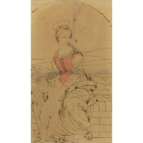 Eugène Delacroix, Study for La Vierge des Moissons Romance Art Movements Eugène Delacroix, Study for La Vierge des Moissons