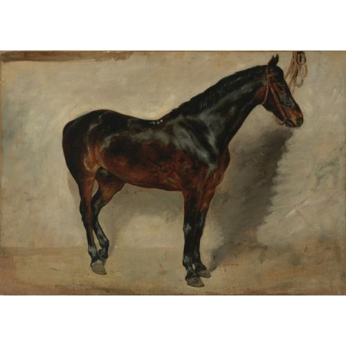 Eugene Delacroix, Study Of A Brown-Black Horse Tethered To A Wall Eugene Delacroix, Study Of A Brown-Black Horse Tethered To A Wall