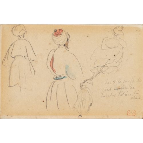 Eugene Delacroix, Study Of Four Moroccan Characters Eugene Delacroix, Study Of Four Moroccan Characters